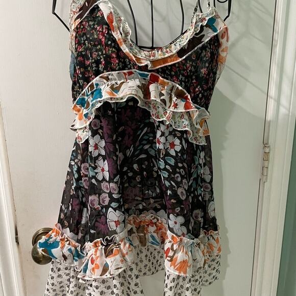 Antilia Femme Ruffle Camisole Sleeveless V Neck Floral Cami multicolore M - Picture 1 of 5